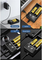 USB LCD Battery Smart Charger 1 / 2 Slots Dual For 18650 3.7V Rechargeable Lithium Battery For 1.2V NI-MH AA / AAA Battery
