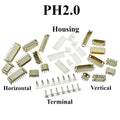 10sets Sh1.0 Jst1.25 Ph2.0 Xh2.54 Sh/jst/zh/ph/xh Horizontal / Vertical Smd Pin Header + Housing + Terminal Set 2.54mm