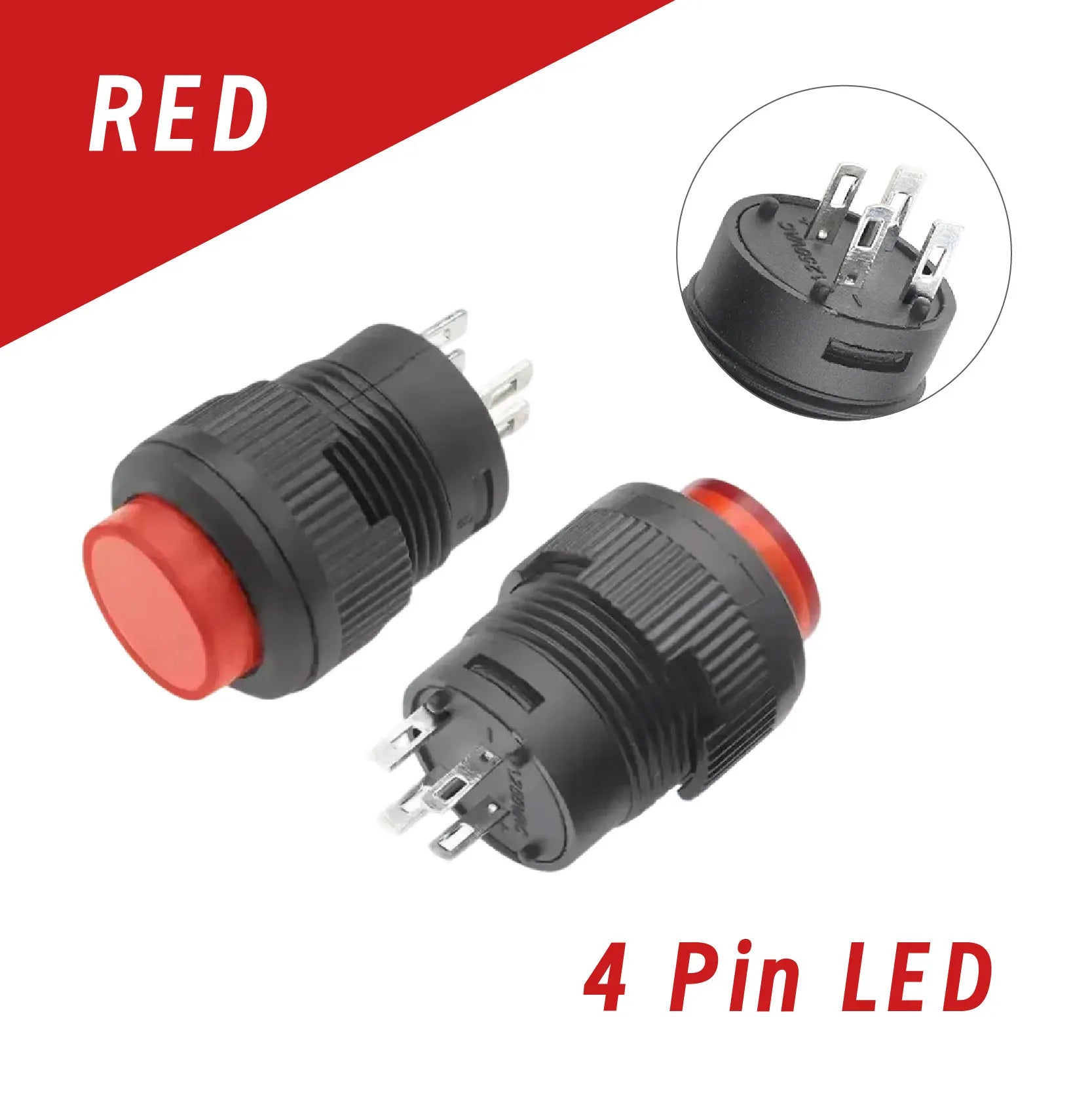 5/20/100PCS Self Reset/Self-locking 16MM Momentary Push Button Switch 4Color LED Lighting 2Pin 4Pin R16-503/AD R16-503/BD