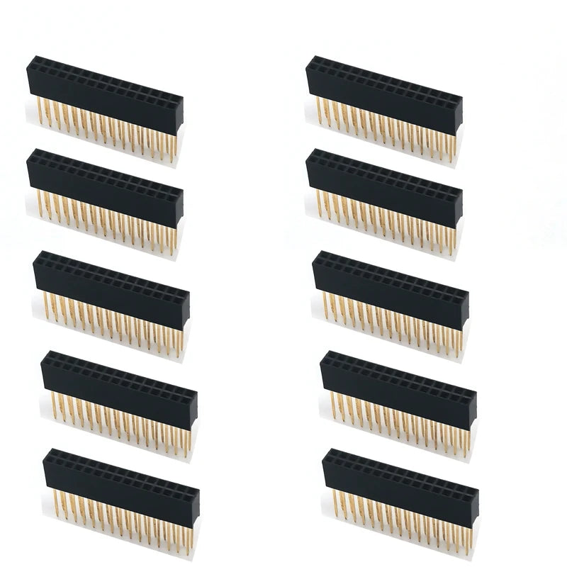 10PCS 2.54mm Pitch Straight Pin Header Male Connector 1x6/1x8/1x10/1x15/1x20/1x40 2x6/2x8/2x10/2x20 Single/Double Row PC