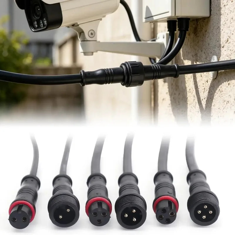 M12 IP67 Waterproof Connector Cable 2/3/4 Pin Male Female Plug with PVC Wire for Car LED Light Motorcycle Modification Accessory