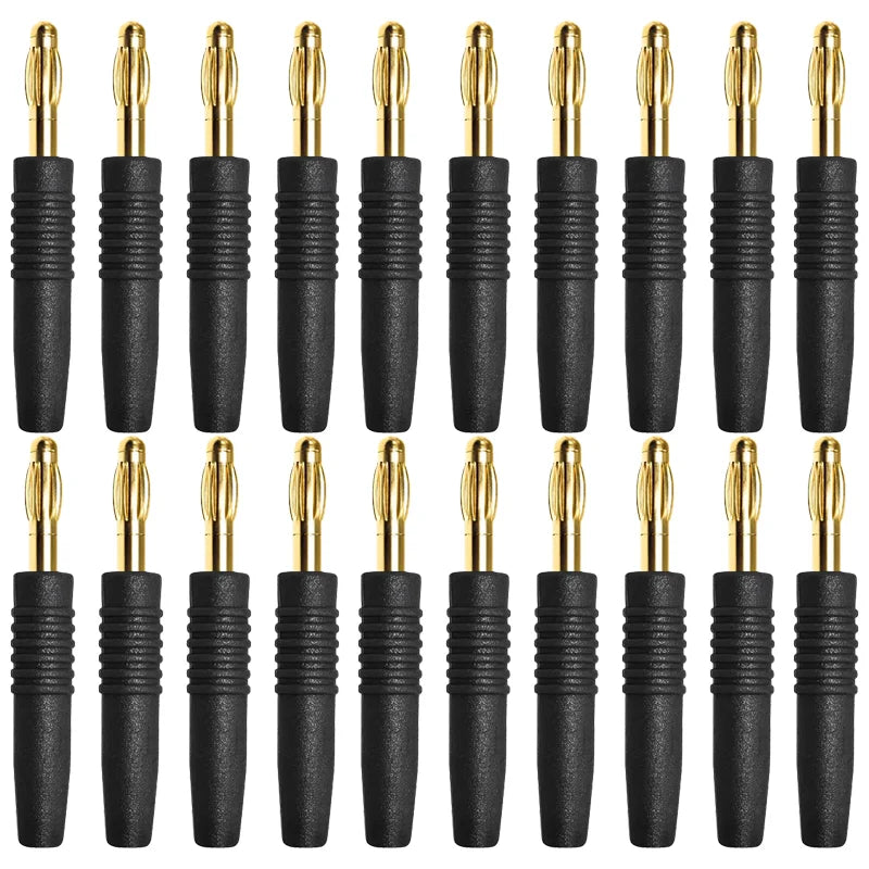 20/80/400Pcs 2mm Red Black Banana Male Plugs Banana Plug Connector Audio Speaker Wire Cable Connectors