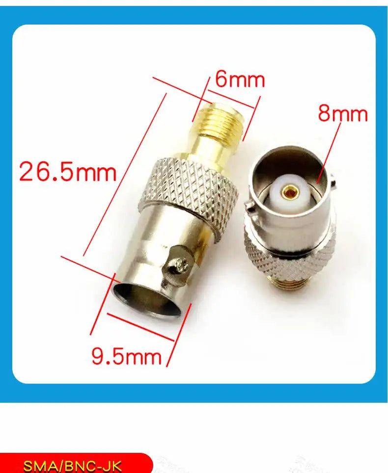 SMA Male Plug to BNC Female M/F Radio Antenna Connector RF Converter M/F Radio Antenna Adapters Kit Coaxial SMA to BNC Adapter