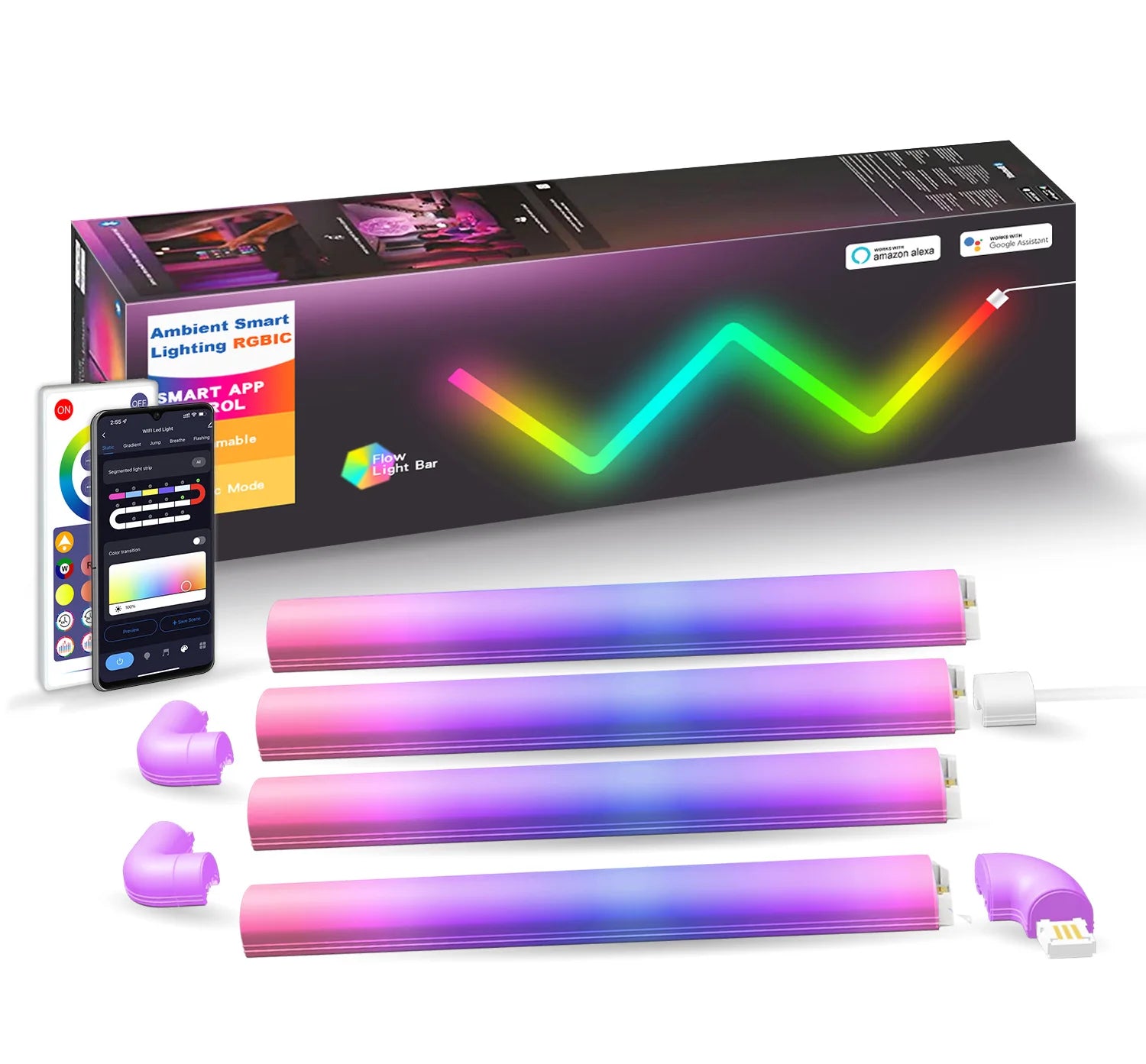 DC12V Creative BT/TUYA WiFi Splicable Remote Control Bedside Indoor Smart RGB Graffiti Net Red Atmospheric Wall Lamp
