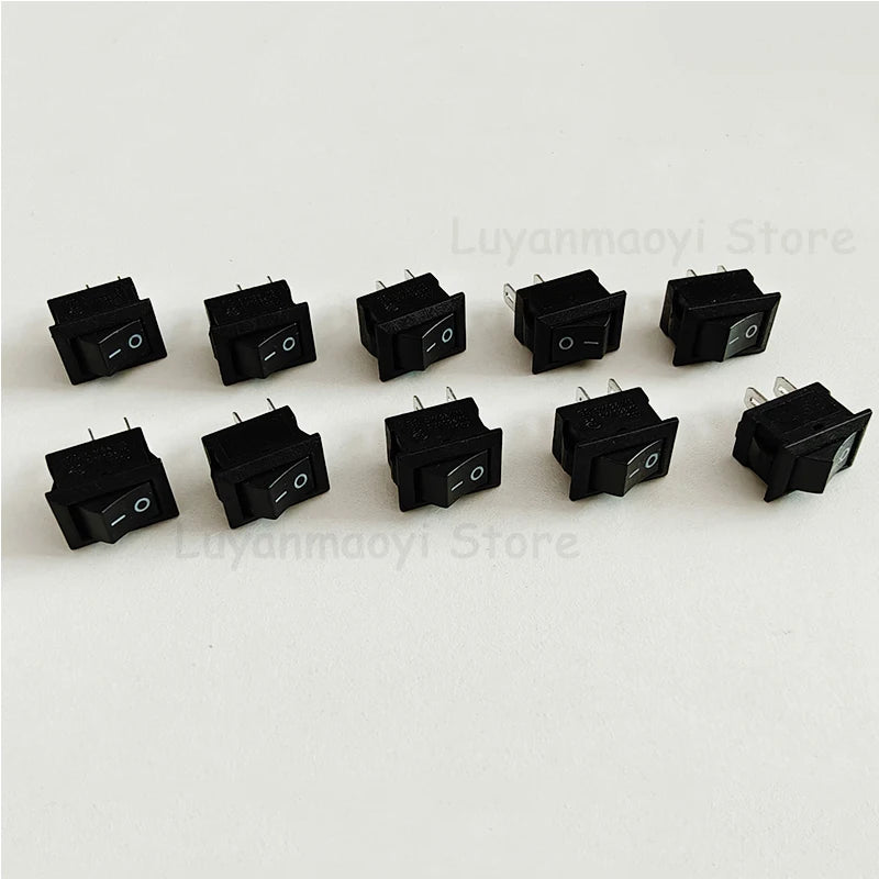 10Pcs Push Button Switch SPST 2Pin 3A 250V KCD11 Snap-in On/Off Rocker Switch 10x15mm