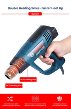 Bosch GHG20-63 Heat Gun Heavy Duty Plastic Welding Guns Digital Temperature Display Film Shrinking Sealing Thawing Paint Removal