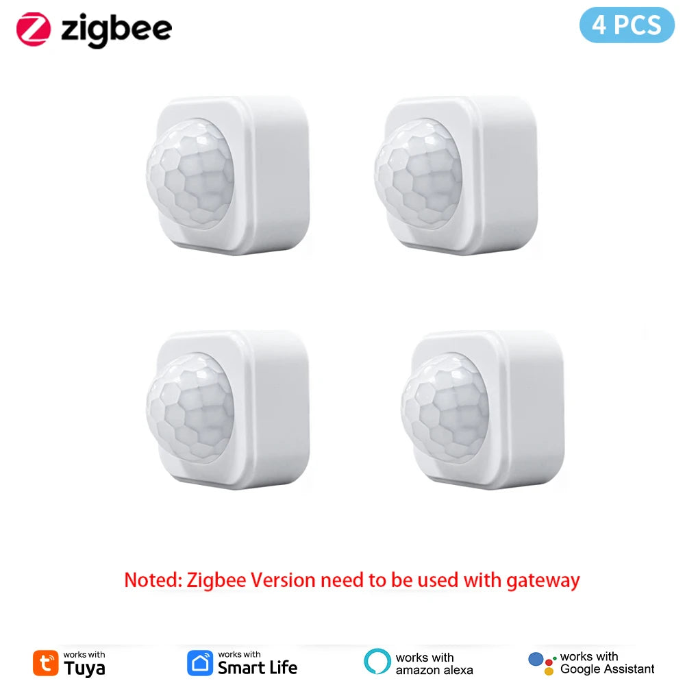 1- 10PCS Tuya Zigbee PIR Motion Sensor Detector Security Smart Life Tuya Zigbee Movement PIR Detector Needs Zigbee Gateway/Hub