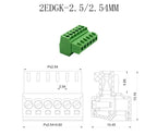 5Pair 15EDG KF2EDG 2.54mm 3.5mm 3.81mm 5.08mm PCB Screw Terminal Block 2-12Pin Male Plug Female Socket Pin Header Wire Connector