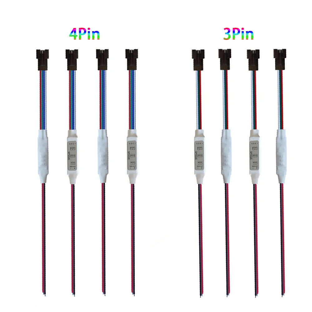 DC5-24V SP002E Mini LED Controller 3Pin/4Pin Addressable for WS2813 WS2815 RGBIC LED Strip Light 2048 Pixels