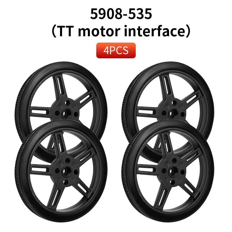 4 PCS 5908 Silicone Tire Wheel Compatible Robot Smart Car N20 TT Motor With 360-degree SG90 MG996R Servo For Arduino Project
