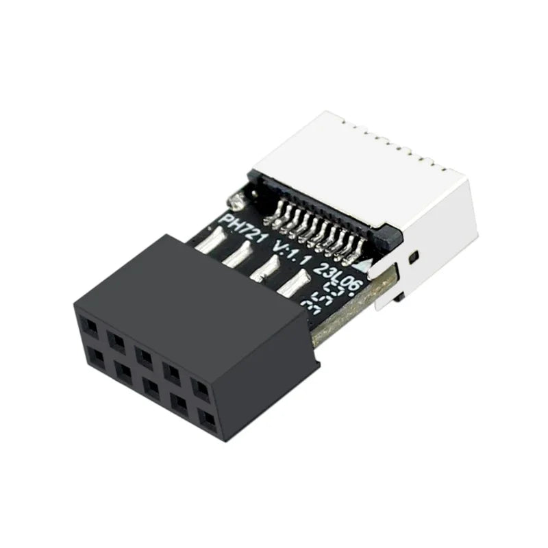 Front Panel Header Key-A Socket to 9Pin Adapter Motherboard USB2.0 9-Pin to USB C Type-E 9Pin to TYPE E Connector for Desktop PC