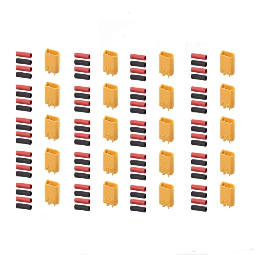 10/20 pairs XT30 2mm Gold Plated Battery Connector with Heat Shrink Tube for Drones RC Cars