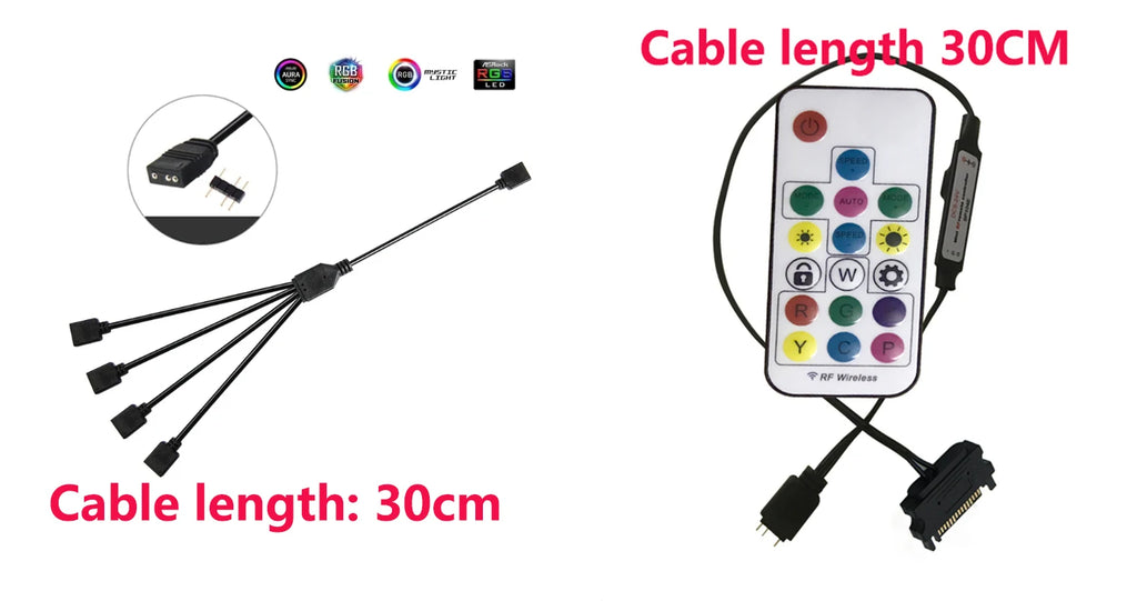5V ARGB 3PIN Controller USB/SATA/Molex Power Interface For The 3-Pin Interface Of Iridescent Lights