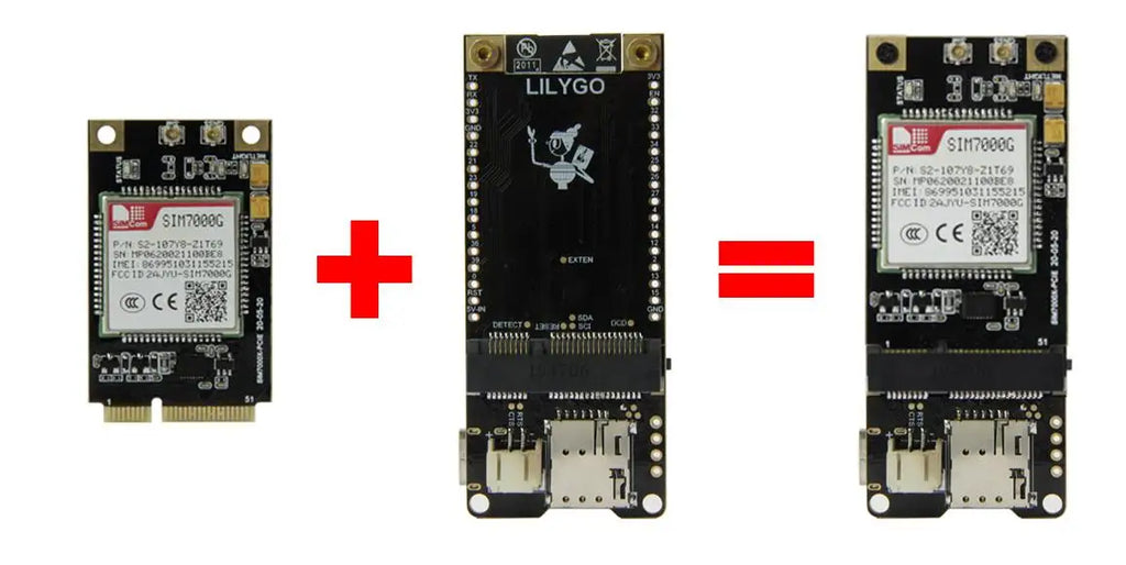 T-PCIE Development Board SIM7000G SIM7000E ESP32 Wireless Module with WIFI Bluetooth Composable Kits