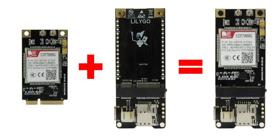 T-PCIE Development Board SIM7000G SIM7000E ESP32 Wireless Module with WIFI Bluetooth Composable Kits