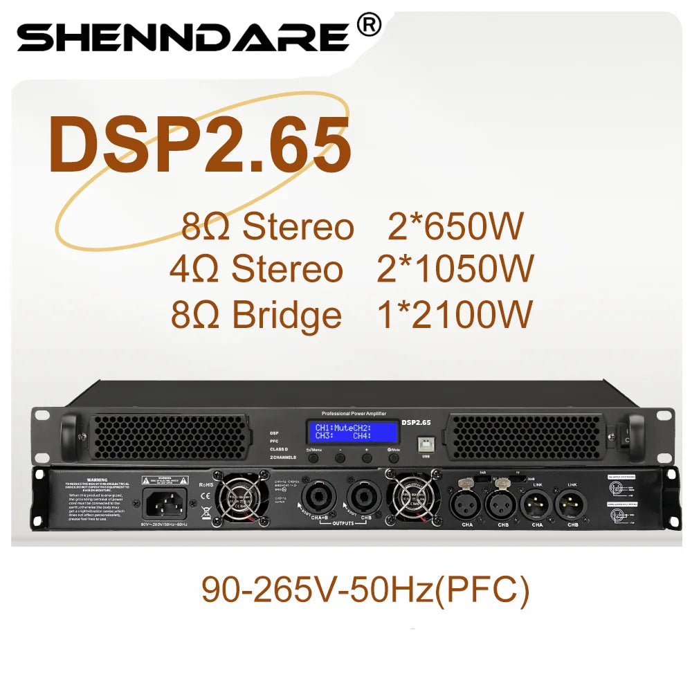 ShennDare Professional Digital DSP Power Amplifier 4x1000W 8OHM 4CH Sound Amplifier Processor DJ Subwoofer Line Array Speaker