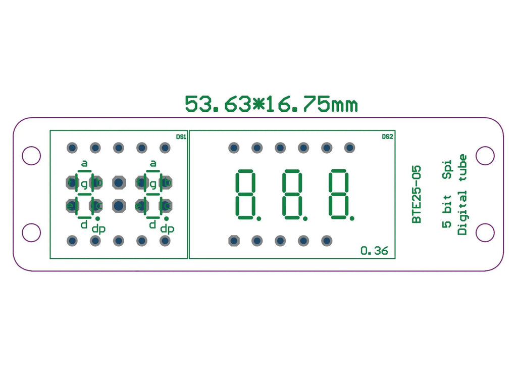 MAX7219 0.36 Inch 5 Bits Digital LED Display 7 Segment Module 6 Color Available for Arduino STM32 STC AVR ESP32 Unwelded