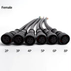 5/20Pcs M12 Metal Waterproof IP68 2/3/4/5/6/8 Pin Power Cable Wire Plug IP68 for LED Strips Male Female Connector 20CM
