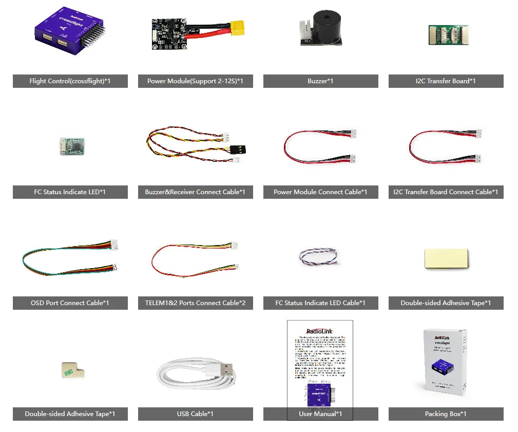 Radiolink Crossflight Flight Controller w/ Mini M8N GPS 10 PWM Channels for Drone Helicopter Airplane Car Boat Parts