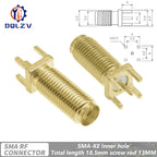 SMA Male Female Straight Connector 90 Degree Solder Edge PCB Straight Right angle Mount RF Copper Plug Socket