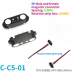 1/5Set 2A DC Magnetic Pogo Pin Connector 2Pin 3Pin 4 5 6 7 8 9 Pin Pogopin Male Female Spacing 2.5/2.80mm Spring Loaded Socket