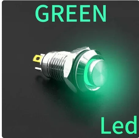 12/16/19/22mm Waterproof Metal Button High Flat head Switch LED Light Momentary Latching 12V 24V 220V Various Colors To Choose