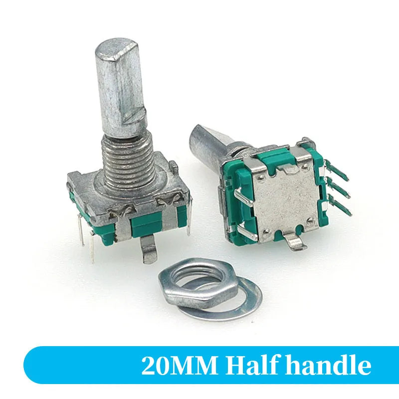 5PCS/LOT 20 Position 360 Degree Rotary Encoder EC11 w Push Button 5Pin Handle Long 15/20MM With A Built In Push Button Switch