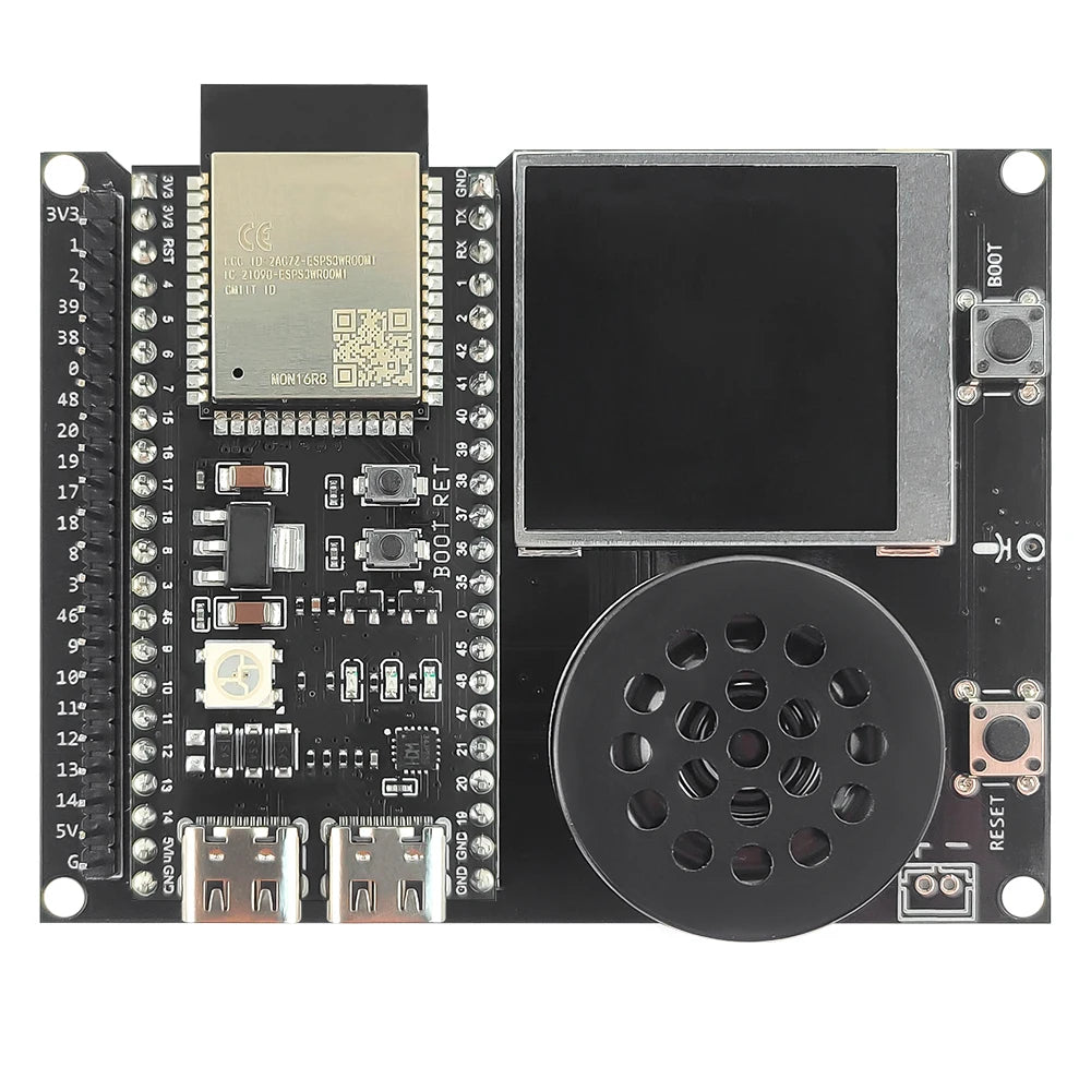 ESP32S3 N16R8 Development Board with 1.54 Inch TFT Display Speaker Expansion Adapter Kit for DIY AI Type-C Wifi Module ESP32-S3