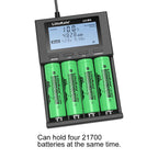 LiitoKala for 18650/26650/AA/AAA Li-ion/Ni-MH LCD Display Safe Fast Charging Lii-M4/M4S 4-Slot Smart Charger