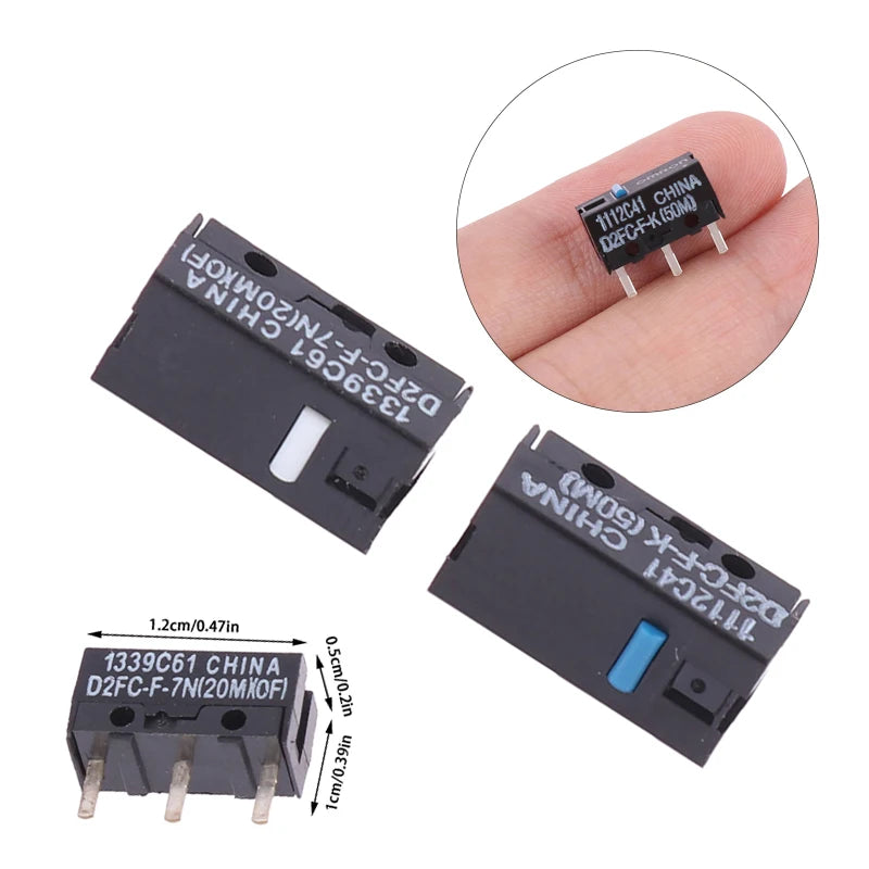 2PC Mouse Micro Switch D2FC-F-7N 10M 20M OF Mouse Button Switch D2FC-F-K(50M) D2FC FL-NH D2FS-F-N D2F D2F-01 D2F-01F-T D2F-F-3-7