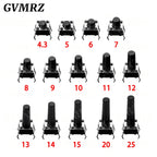 50PCS 6x6 Push Button Switch DIP 6X6X4.3 Light Touch Switch 6*6*4.3/5/6/7/8/9/10/11/12/13MM The Power Switch 4Pin