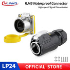 CNLINKO M24 Waterproof IP68 Circular RJ45 Connector 8P8C Cat6 Male/Female Panel Mount for Industrial Automation Marine & Outdoor