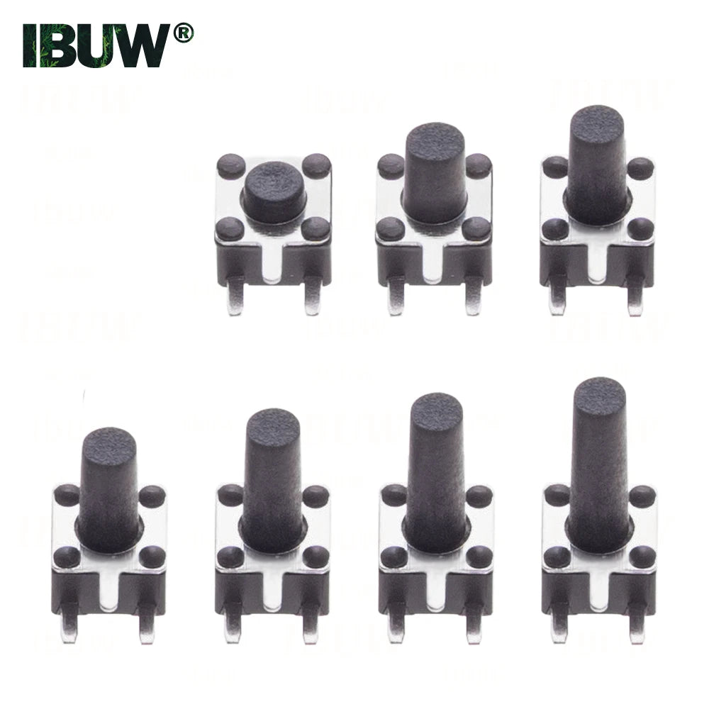 50PCS 4.5*4.5mm Momentary Tact Switch Push Button Switch  Micro Switch For TV/Home Use Button 4.5*4.5*3.8 3PIN 3 5 6 7 8 MM