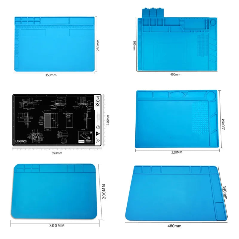 S-160 TE-509/502/508/610 LW-M3/M4 Soldering Mat ESD Antistatic 500 ° Heat Resistant Insulation Work Mat Silicone Repair Pad