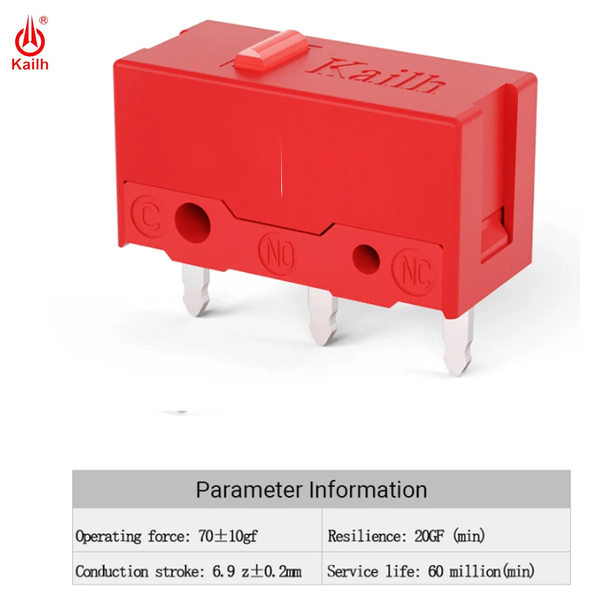 1pcs-500pcs Kailh GM 4.0 Red Dot 3-Pin 60 Million Click Life Mouse Micro Switch Computer Mouse Left Right Micro Switch Button