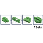 1sets 2EDGWC 3.81mm 5.08mm 3.5mm Pitch 15EDG Terminal Block Through-wall Welding-free Plug-in Type 2~24P with Flange Fixed Panel