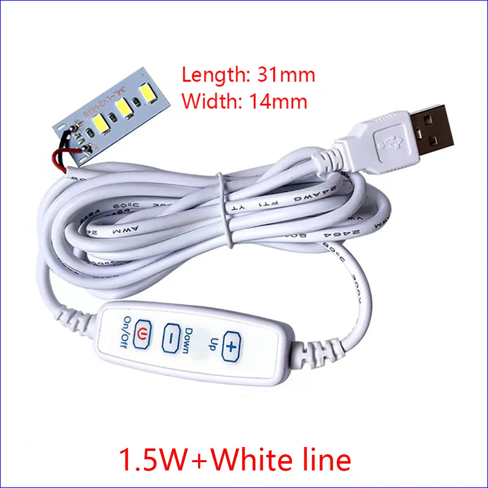 1PCS DC3V-5V Dimmable 5730 SMD LED Lamp 1W 2W 3W 4W 5W 10W LED Light Beads White Warm White With Light Adjust Switch.