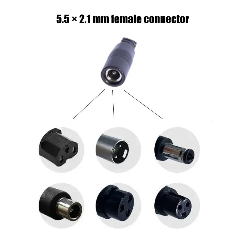 DC 5.5 × 2.1mm Female Conversion Cable DC to 3pin XLR/GX12 GX16 Aviation/Xiaomi Connector Car Battery Charger Adapter Cables