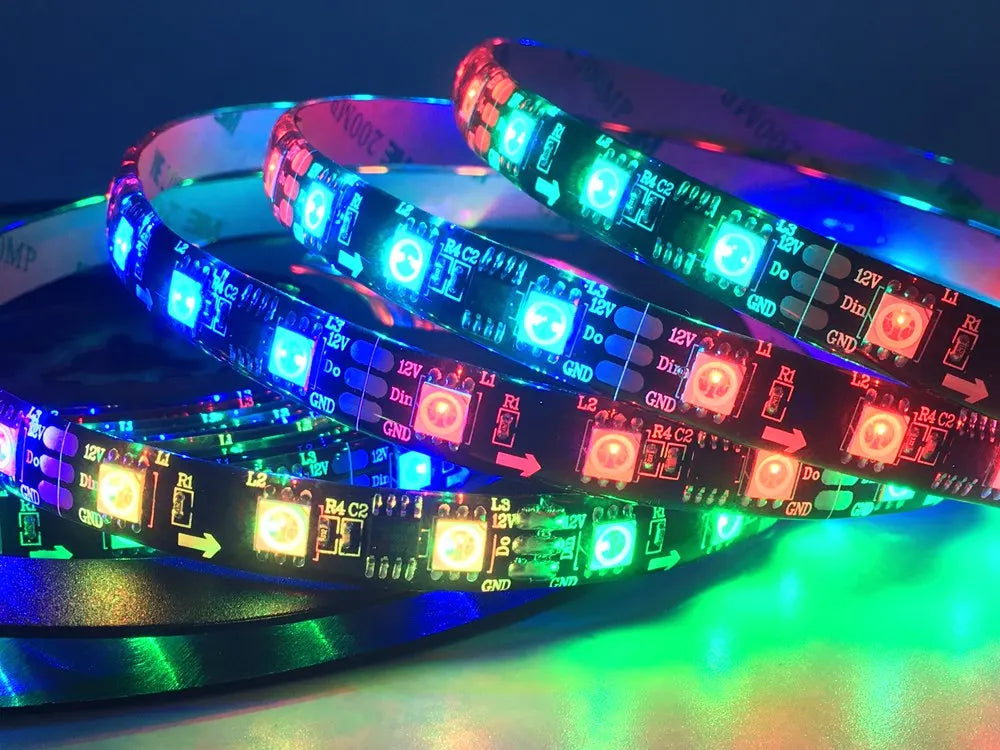 WS2812B WS2811 WS2813 WS2815 5050 RGBIC Smart LED Strip WS2812 Individually Addressable IC 30/60/144Pixels/Leds/m Light DC5V/12V