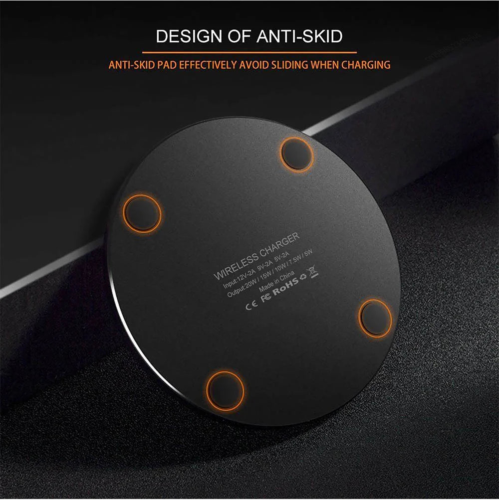 Wireless Charger Pad for iPhone 17 16 15 Pro Max Samsung Galaxy S26 S25 S24 Ultra-Thin Fast Wireless Induction Charging Station