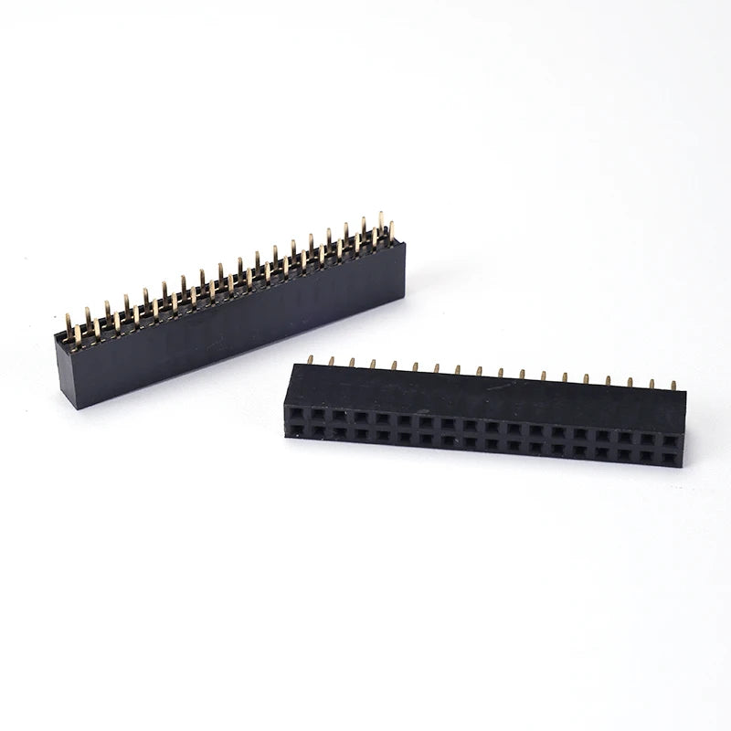 10pcs 2.54mm 2X2/3/4/5/6/8/10/12/13/20/40 Pin Female Header Strip Connector Double Row Straight Needle  2.54 Female Header Socke