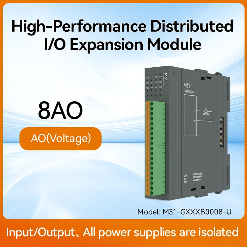 RS485 RJ45 DI/DO/AO/AI Distributed Remote IO Module CDEBYTE M31-U Series Modbus NEW Version Support PNP NPN DIP Free Splicing