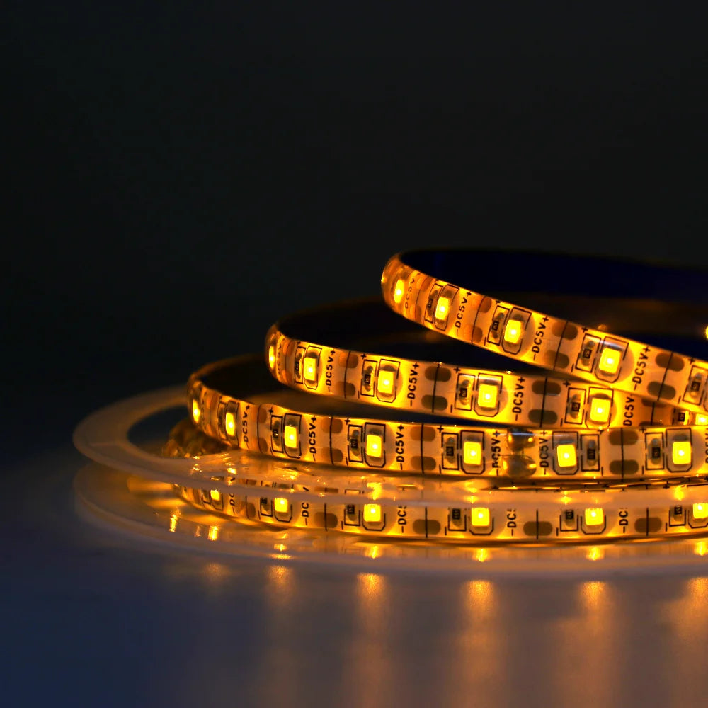 3AA Battery Powered LED Strip 5V 2835 SMD 60LEDs/m Waterproof Flexible LED Tape TV Backlight Warm White Red Green Ice Blue Pink