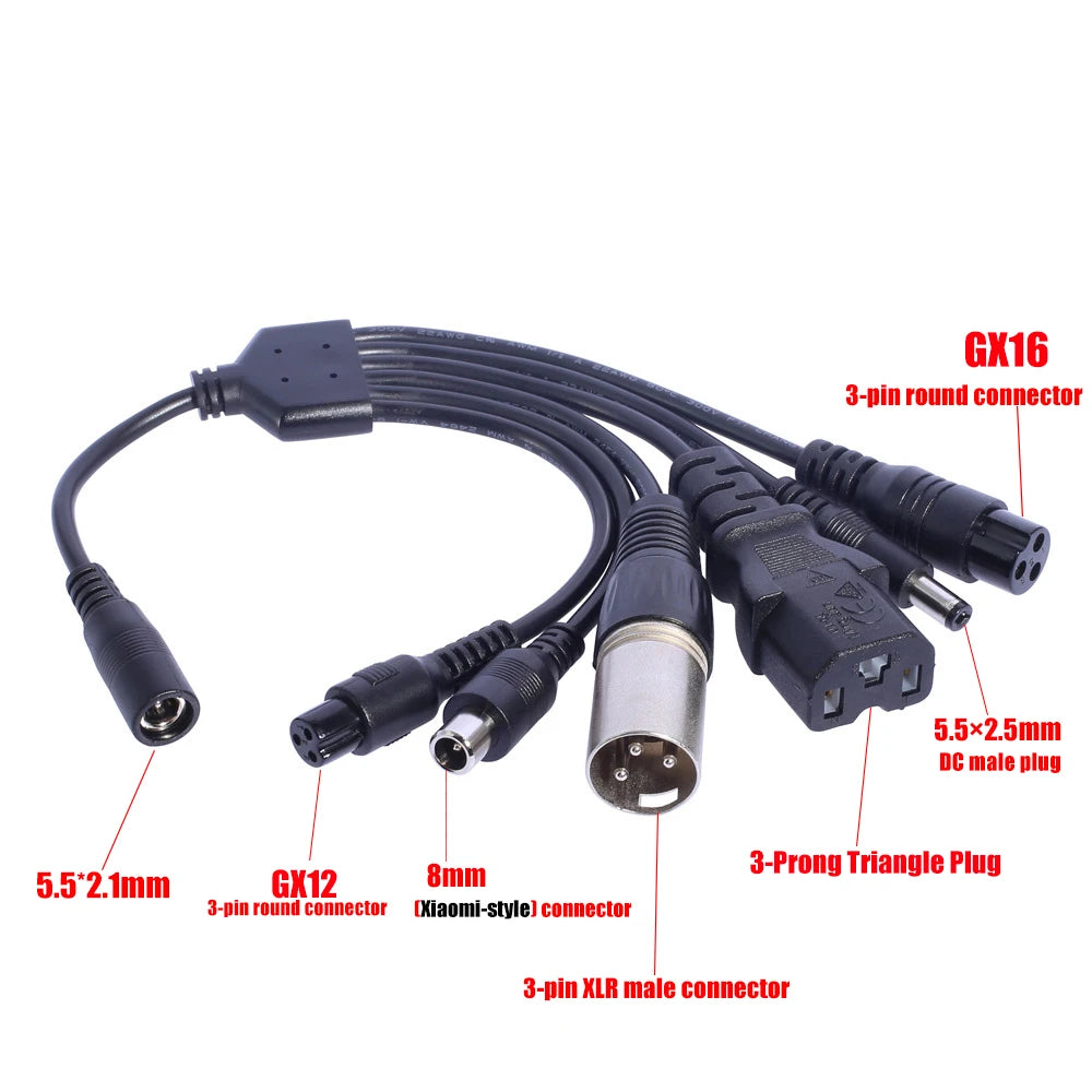 DC 5.5 × 2.1mm Female Conversion Cable DC to 3pin XLR/GX12 GX16 Aviation/Xiaomi Connector Car Battery Charger Adapter Cables