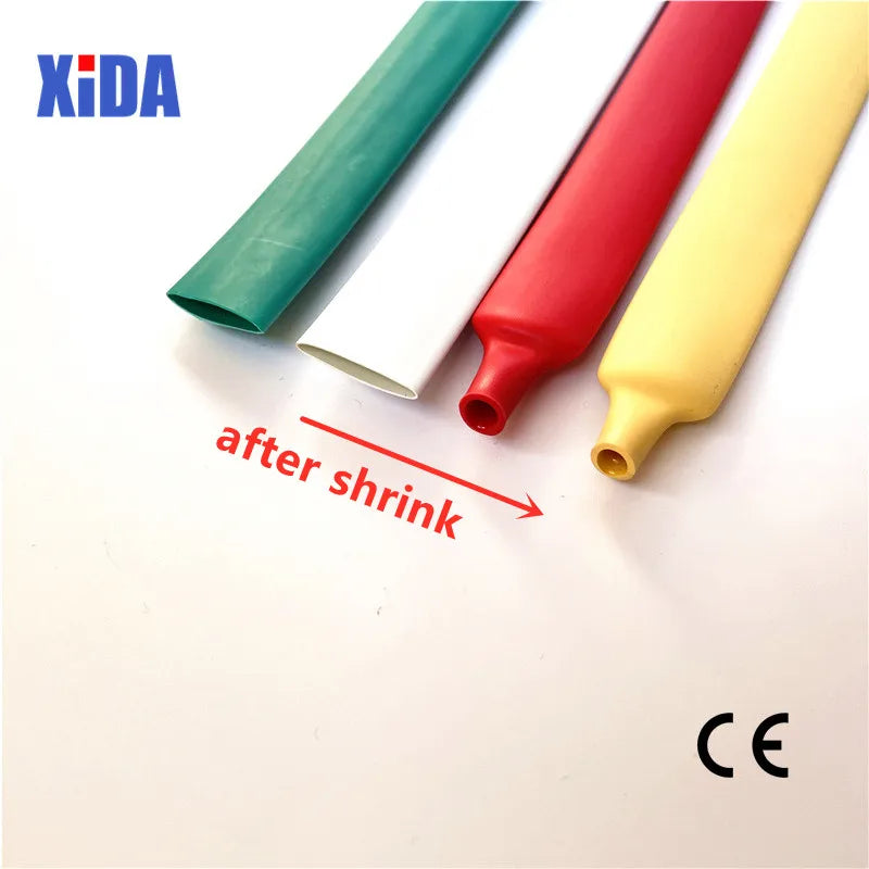 1M Clear4.8/6.4/7.9/9.5/12.7/15mm Dual Wall Heat Shrink Tube Thick Glue 3:1 Ratio Shrinkable Tubing Adhesive Lined Wrap Wire Kit