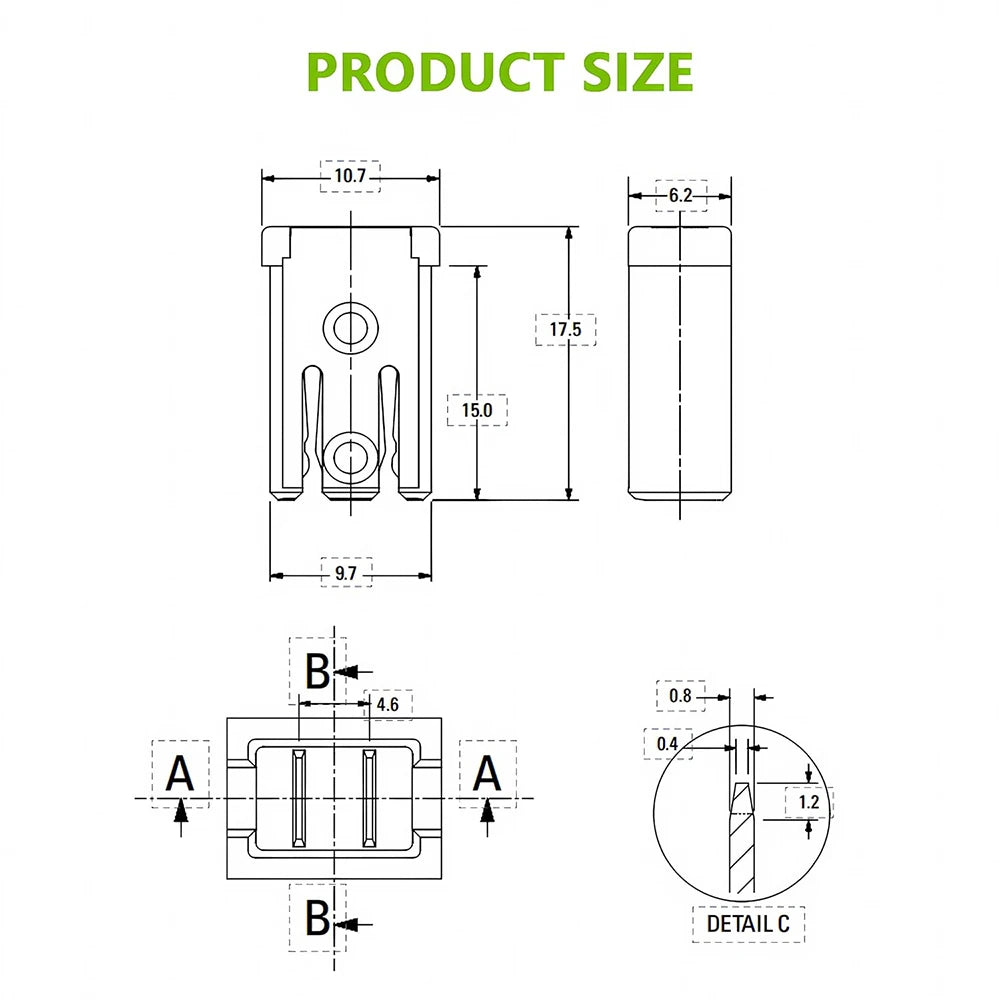 10/14/16/28Pcs MCASE Fuse 15A 20A 25A 30A 40A 50A 60A 32V Mini Slotted Automotive Shaped Cartridge Kit With Plastic Shell Box