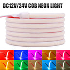 IP68 Waterproof COB LED Neon Strip Light 5m 10m 15m 20m 0.5m 12V 24V 320LED Flexible Tape Silicone Tube Lamp Liner Lighting RA90
