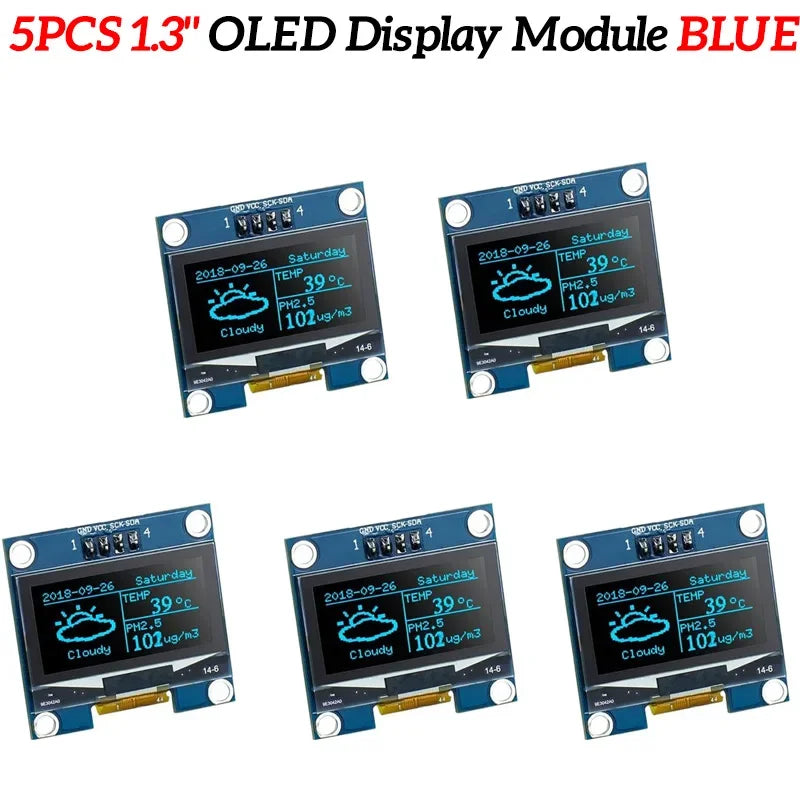 1-10PCS 1.3" OLED Display Module White/Blue Color Drive Chip SH1106 128X64 1.3 inch OLED LCD LED IIC I2C Communicate