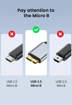 USB C to Micro B Cable 3.0(5Gbps),Type C Male to Micro B Female,for External Hard Drive/SSD (Toshiba,WD,Seagate),MacBook,Laptop