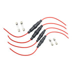 5PCS 5*20mm 6*30mm Glass Fuse Holder Screw Type 5X20mm with 22 20 18 16 14AWG Wire Cable 250V 5X20MM Glass Fuse Tube Fuse Casing